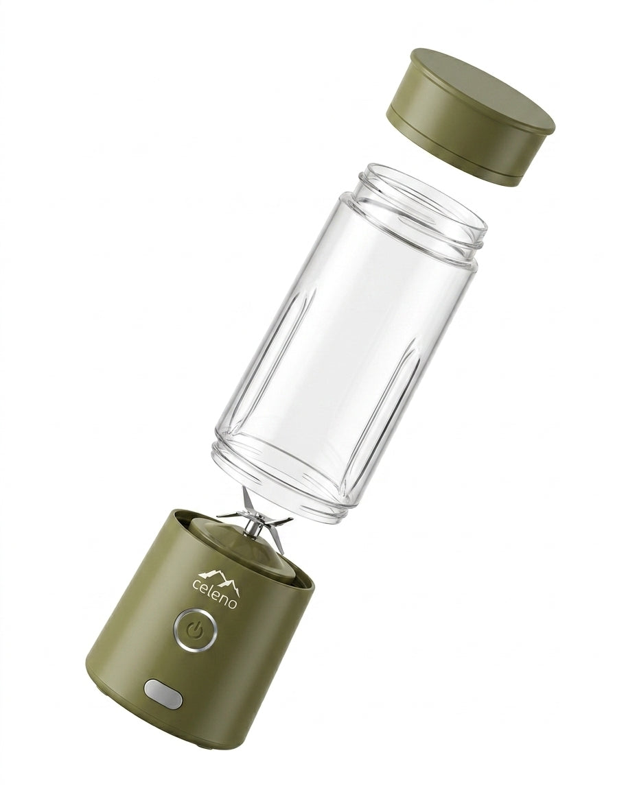 Celeno Pulse Blender Portátil 450ml – Tritura Hielo, Recargable USB-C, Uso Diario